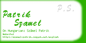patrik szamel business card