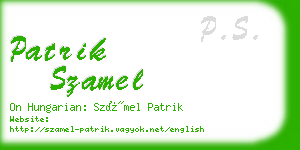 patrik szamel business card